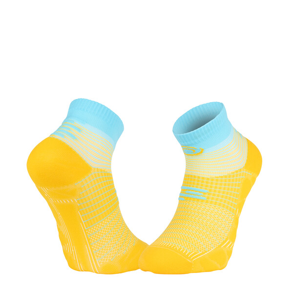 Chaussettes Course  pied BV Sport CHAUSSETTE RUN MARATHON LOW JAUNE/BLEU