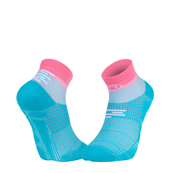 Chaussettes running BV Sport CHAUSSETTE RUN MARATHON LOW TURQUOISE/RO