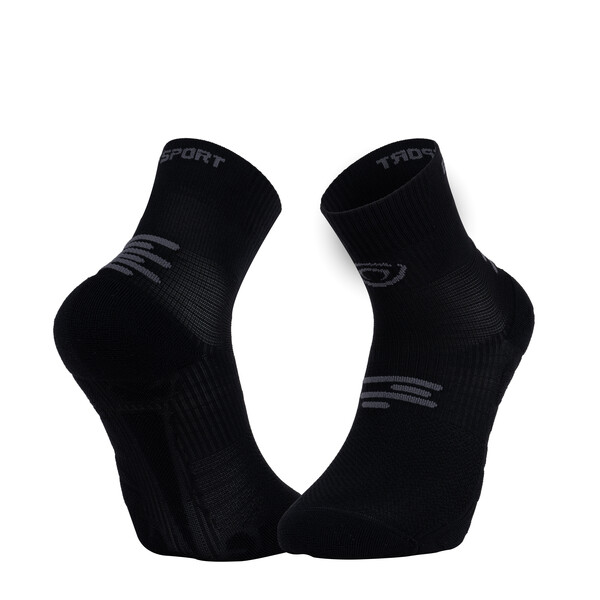 Chaussettes trail BV Sport CHAUSSETTE RUN MARATHON MID NOIR/GRIS