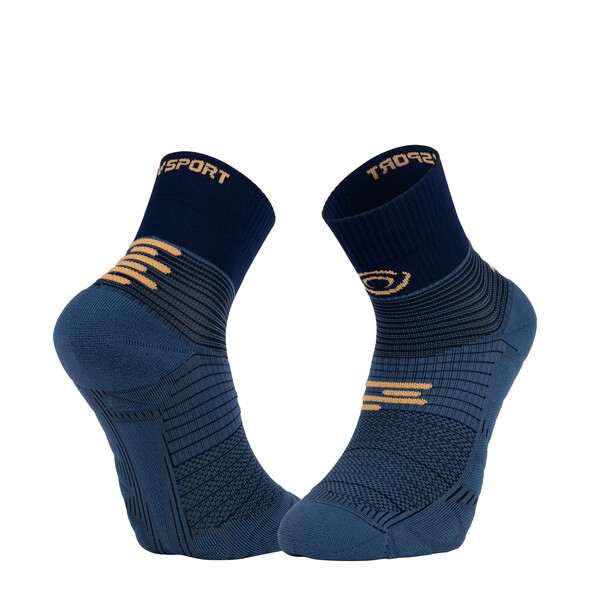 Chaussettes jogging BV Sport CHAUSSETTE RUN MARATHON MID BLEU MARINE