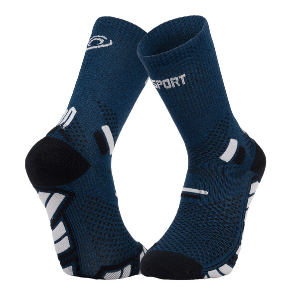 Chaussettes running BV Sport CHAUSSETTE TRAILLTRA HIGH BLEU/GRIS