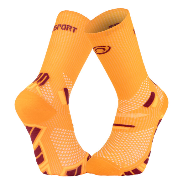 Chaussettes Course  pied BV Sport CHAUSSETTE TRAILLTRA HIGH ORANGE/BORDEAU