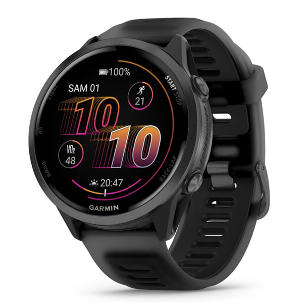 Garmin Forerunner 570 - 47 mm Aluminium Slate Avec Bracelet Noir Translucide/noirUNI
