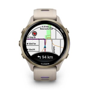 Garmin Forerunner 970 Titane Soft Gold, Botier Lin Et Bracelet Lin/violet TranslucideUNI