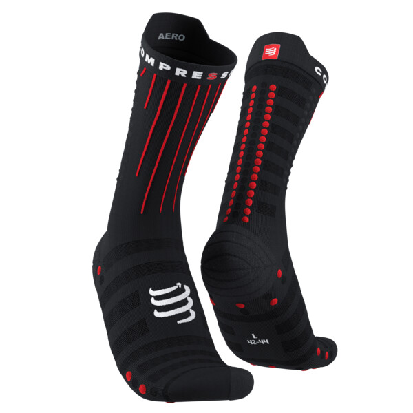 Chaussettes jogging Compressport Aero Socks - NOIR/ROUGE