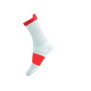 Compressport Pro Racing Socks V4.0 Run High - White/Fluo Red