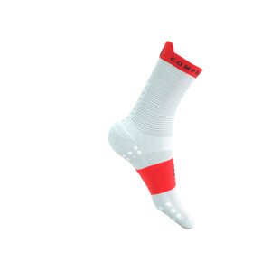 Compressport Pro Racing Socks V4.0 Run High - White/Fluo Red