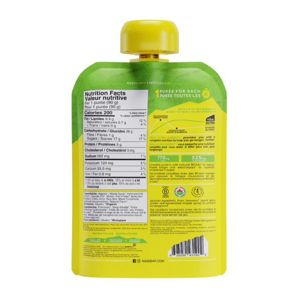 Pomme & Sirop d'rable - Nak Ultra Energy Pure (6x90g) 6 Units